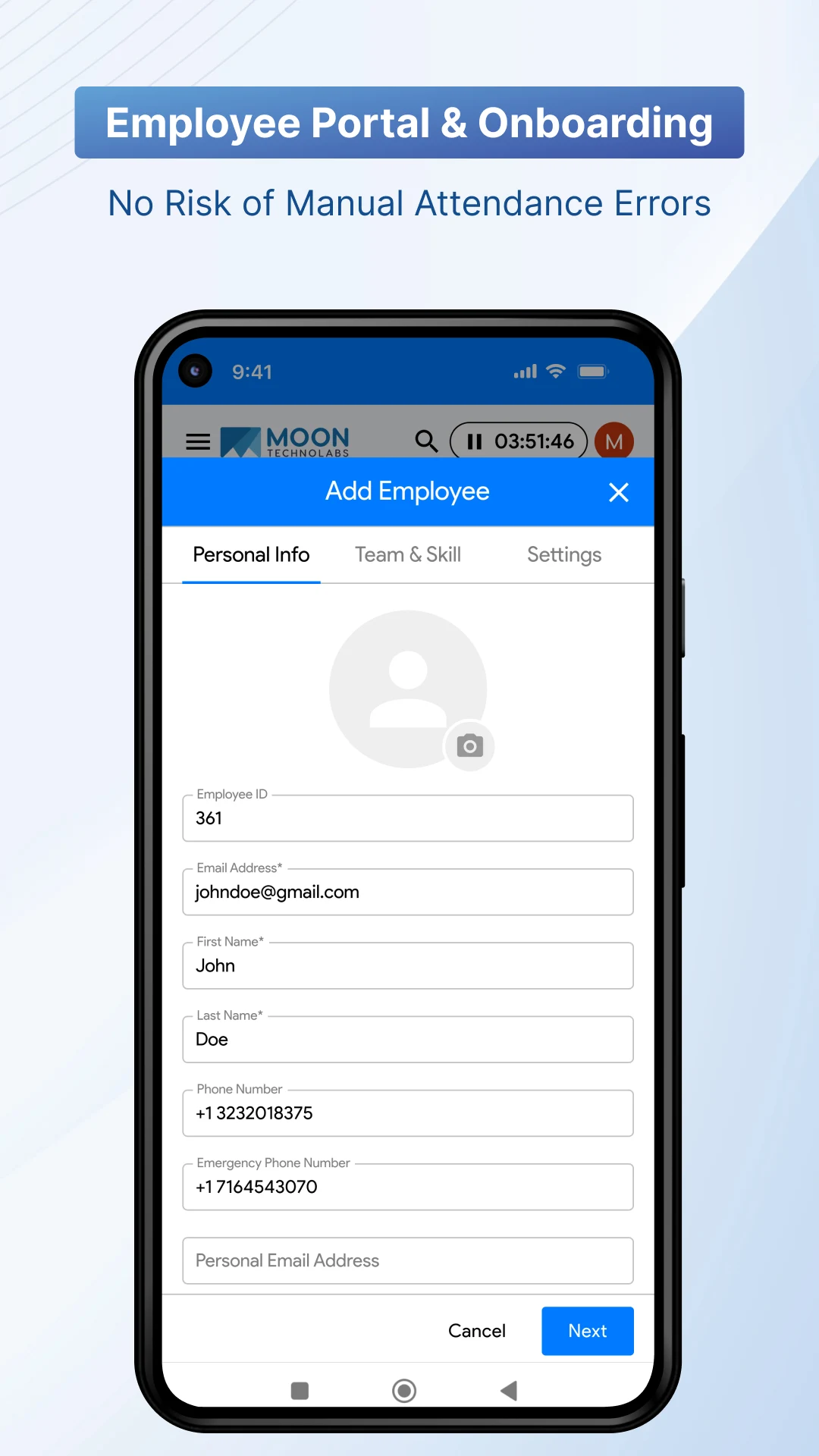 Employee Portal & HR: Moon HRM screenshot